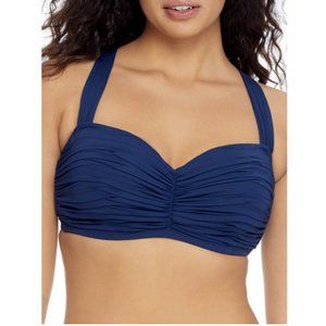 NWT Bleu Rod Beattie $79 Convertible Navy Blue Bikini Swim Top Size 38DD